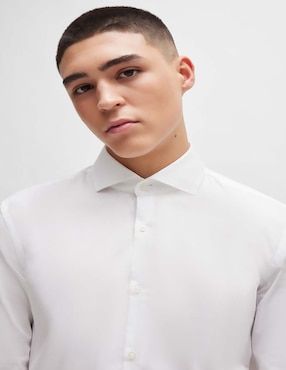 Camisa business casual HUGO de algodón manga larga para hombre
