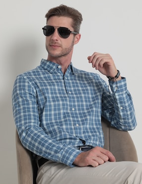 Camisa Casual Faherty De Algodón Manga Larga Para Hombre