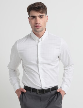 Camisa Casual Calvin Klein De Algodón Manga Larga Para Hombre