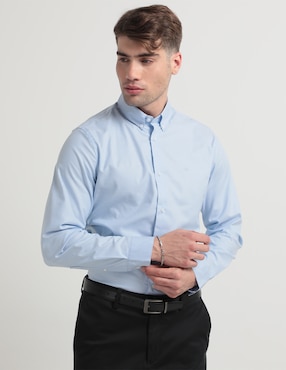 Camisa Casual Calvin Klein De Algodón Manga Larga Para Hombre