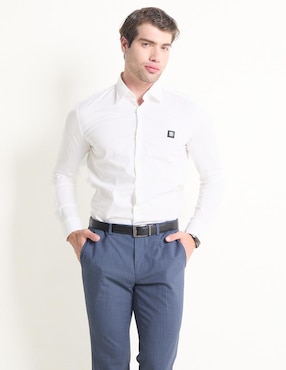 Camisa de vestir HUGO de algodón manga larga para hombre