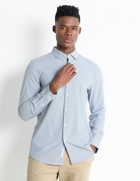 Camisa Casual Perry Ellis Manga Larga Para Hombre