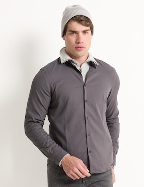 Camisa Casual Perry Ellis Manga Larga Para Hombre