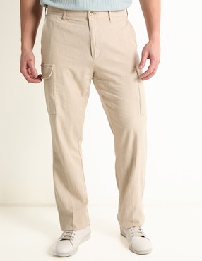 Pantalón Straight Perry Ellis De Lino Para Hombre