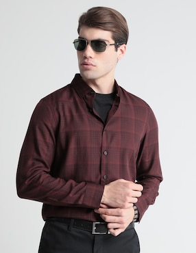 Camisa Casual Perry Ellis Manga Larga Para Hombre