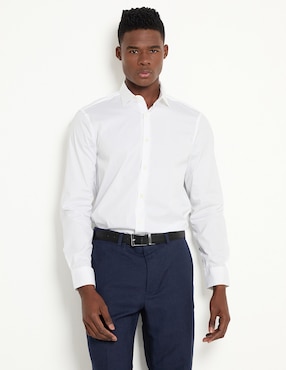 Camisa Casual Perry Ellis De Algodón Manga Larga Para Hombre