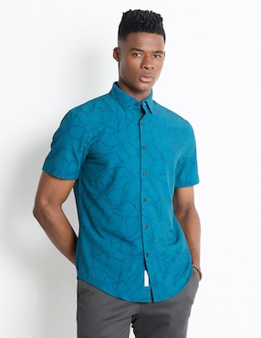 Camisa Casual Perry Ellis Manga Corta Para Hombre