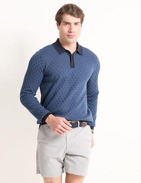 Suéter Perry Ellis Cuello Camisero Para Hombre