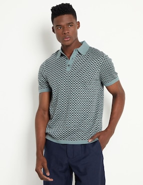 Playera Tipo Polo Perry Ellis Para Hombre