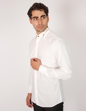 Camisa de vestir Rcano de bambú manga larga para hombre