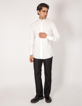 Camisa de vestir Rcano de bambú manga larga para hombre