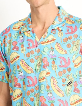 Camisa casual Boardies de algodón manga corta para hombre