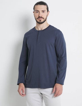 Playera Calvin Klein Cuello Henley Para Hombre