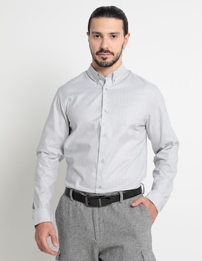 Camisa Casual Calvin Klein De Algodón Manga Larga Para Hombre