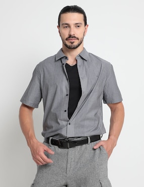 Sobrecamisa Casual Calvin Klein Algodón Manga Corta Para Hombre