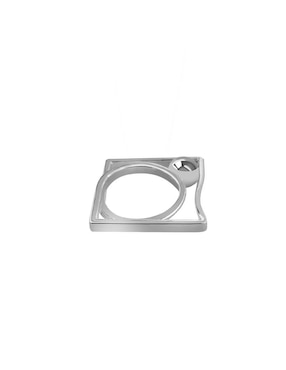 Anillo cuadrado Enrique Garcia P 925 de plata brillante