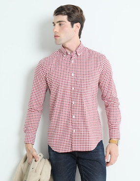 Camisa Casual Scappino De Algodón Manga Larga Para Hombre