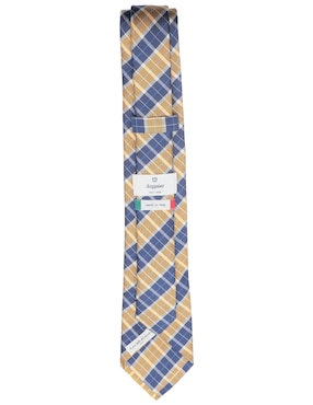 Corbata Scappino regular de seda estampado a cuadros para hombre