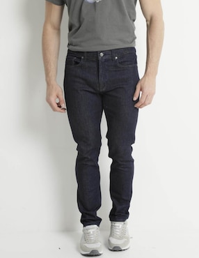 Jeans Straight Scappino Lavado Obscuro Para Hombre