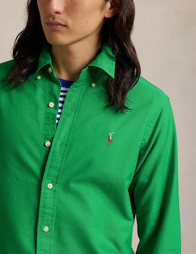 Camisa casual Polo Ralph Lauren de algodón manga larga para hombre