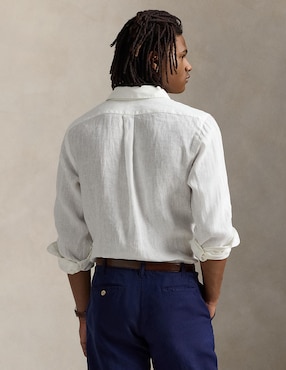 Camisa casual Polo Ralph Lauren de algodón manga larga para hombre