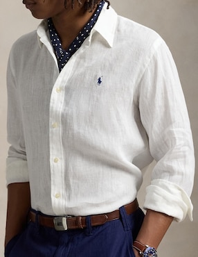 Camisa casual Polo Ralph Lauren de algodón manga larga para hombre