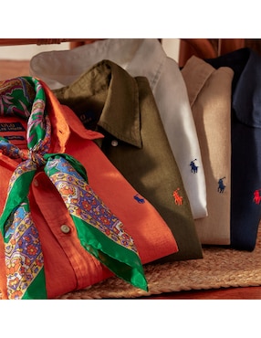 Camisa casual Polo Ralph Lauren de algodón manga larga para hombre