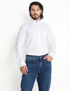 Camisa Casual Eden Park De Algodón Manga Larga Para Hombre