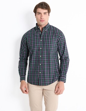 Camisa Casual Brooks Brothers De Algodón Manga Larga Para Hombre