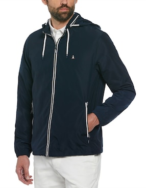 Chamarra casual Original Penguin impermeable capucha desmontable para hombre