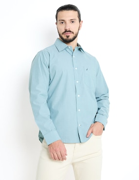 Camisa Casual Nautica Manga Larga Para Hombre