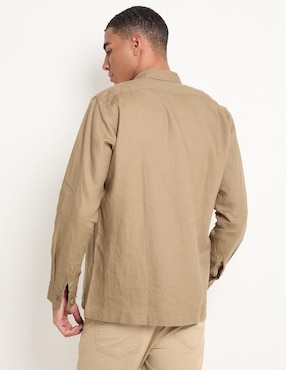 Camisa casual Scappino de lino manga larga para hombre