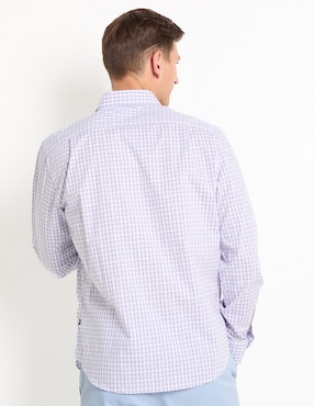 Camisa casual Nautica de algodón manga larga para hombre