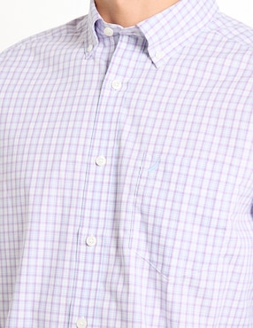 Camisa casual Nautica de algodón manga larga para hombre