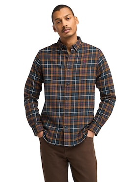 Camisa Casual Timberland De Algodón Manga Larga Para Hombre