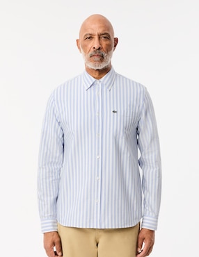 Camisa Casual Lacoste De Algodón Manga Larga Para Hombre