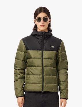 Chamarra Acolchada Lacoste Impermeable Con Capucha Pea Hombre