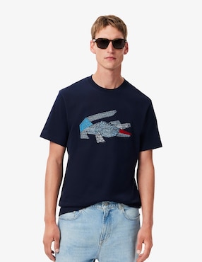 Playera Lacoste Holiday Cuello Redondo Para Hombre