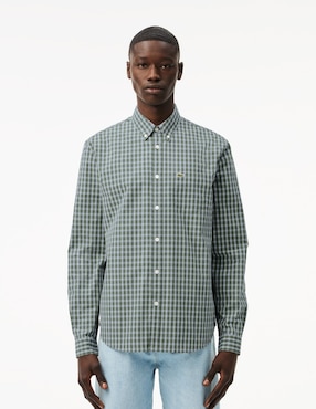 Camisa Casual Lacoste De Algodón Manga Larga Para Hombre