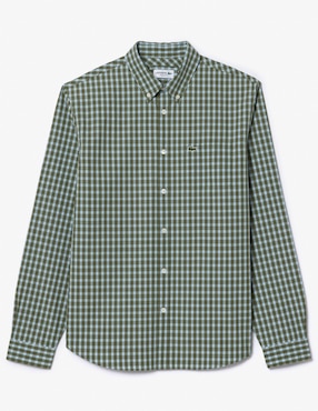 Camisa casual Lacoste de algodón manga larga para hombre
