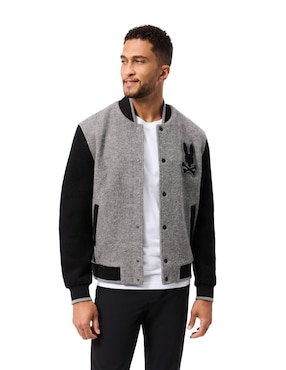 Chamarra Bomber Psycho Bunny De Lana Con Bolsillos Para Hombre