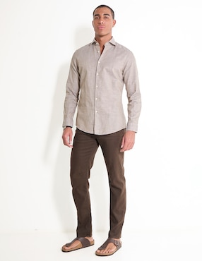 Camisa casual Hugo de algodón manga larga para hombre