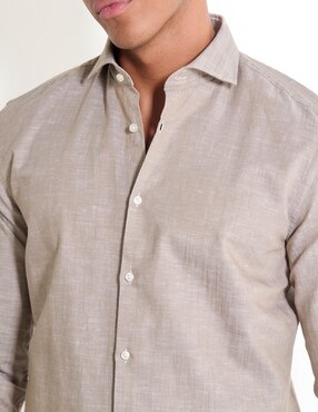 Camisa casual Hugo de algodón manga larga para hombre