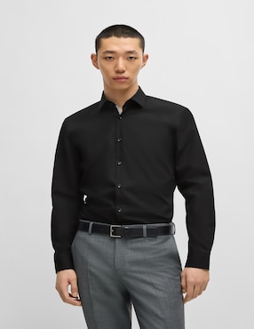 Camisa casual HUGO de algodón manga larga para hombre