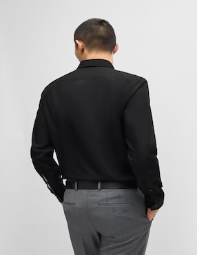 Camisa casual HUGO de algodón manga larga para hombre
