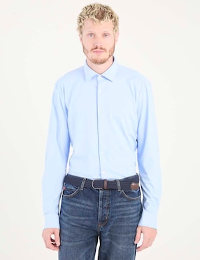 Camisa business casual Hugo de algodón manga larga para hombre