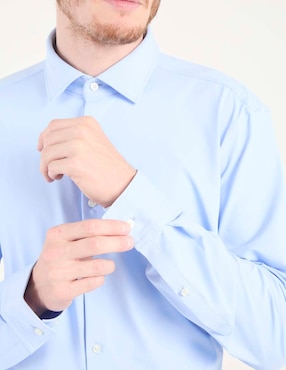 Camisa business casual Hugo de algodón manga larga para hombre