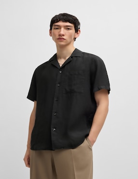 Camisa casual HUGO de algodón manga corta para hombre