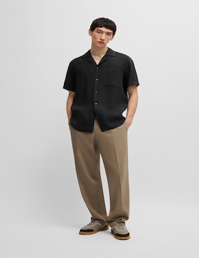 Camisa casual HUGO de algodón manga corta para hombre