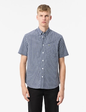 Camisa Casual Lacoste De Algodón Manga Corta Para Hombre